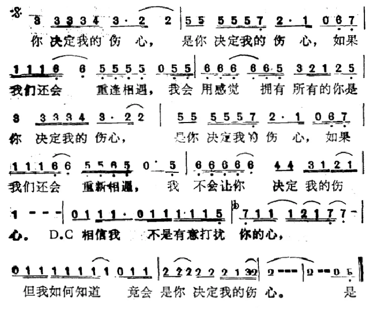 是你决定我的伤心