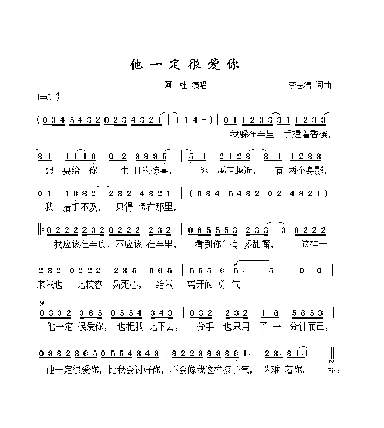 他一定很爱你（电视剧《郎才女貌》主题歌）