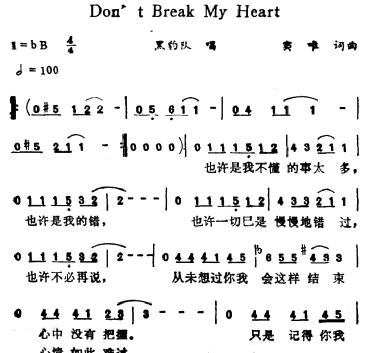 Don't Break My Heart