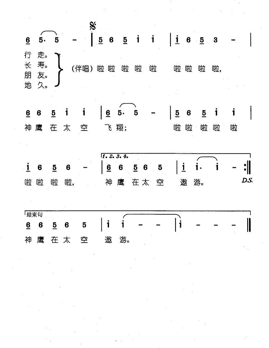 神鹰在太空招手