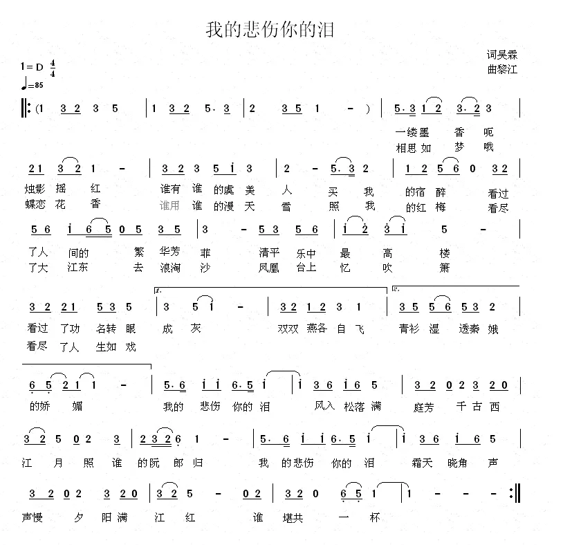 我的悲伤你的泪