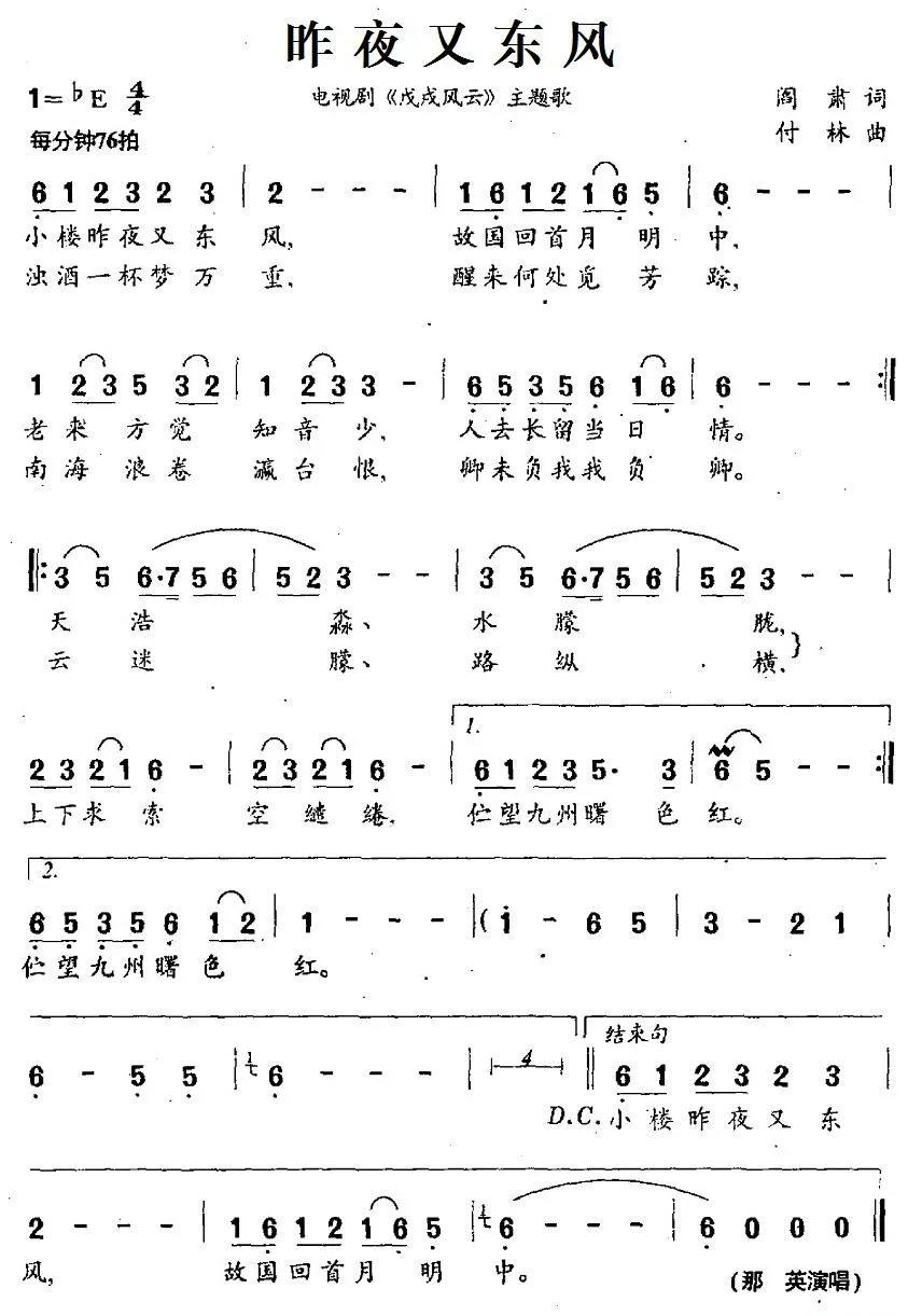 昨夜又东风（电视剧《戊戌风云》主题歌）