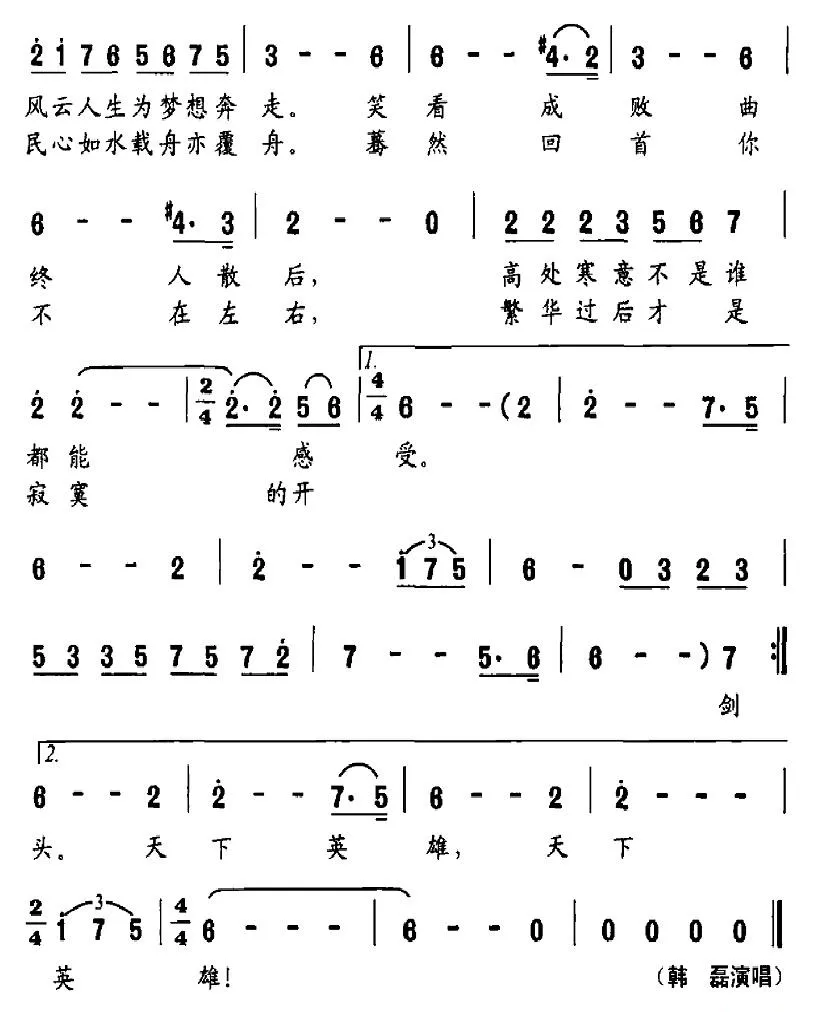 天下英雄（电视剧《楚汉传奇》片头主题歌）