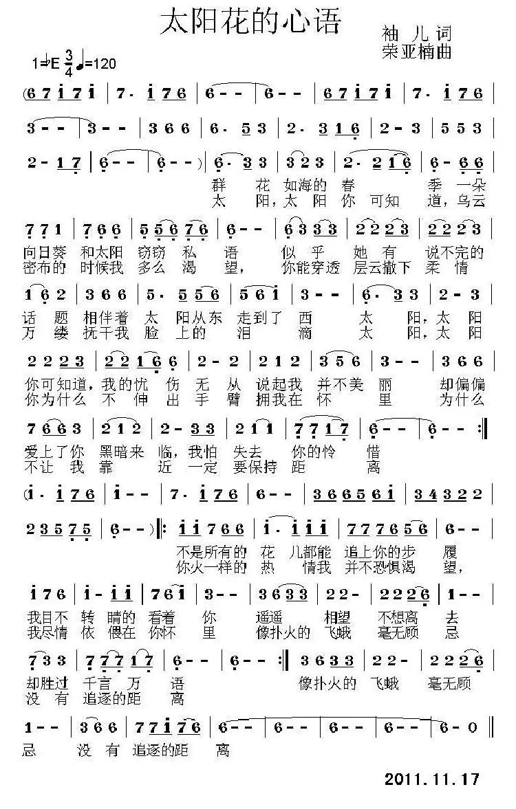 太阳花的心语