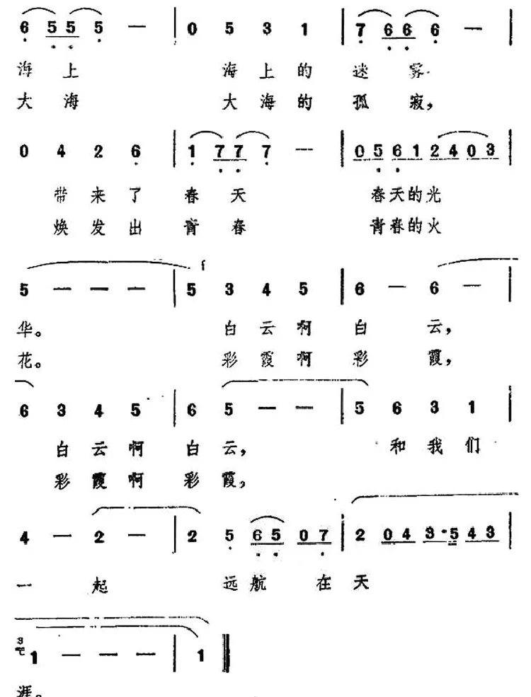 蓝天上的云（电视片《海韵》插曲）
