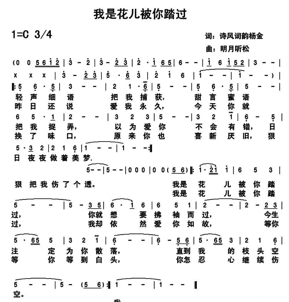 我是花儿被你踏过