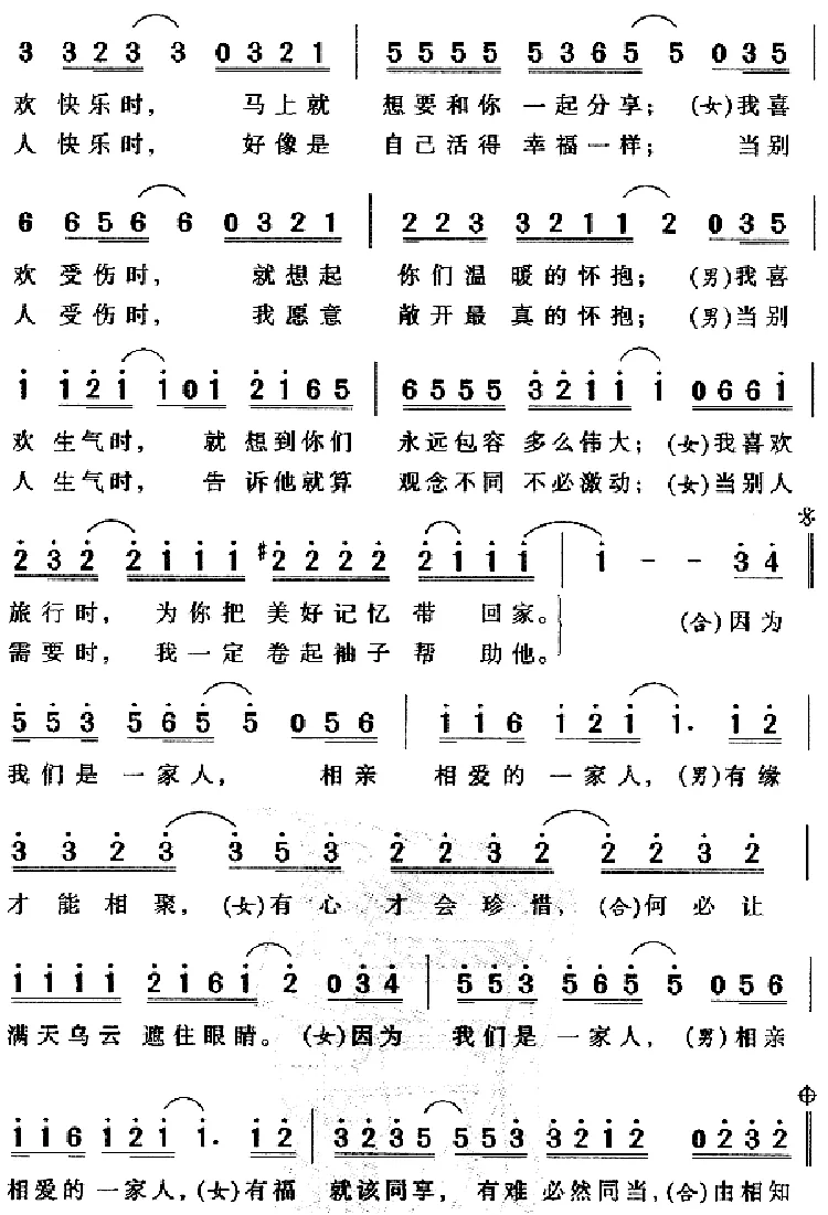 相亲相爱（陈乐融词 陈耀川曲）