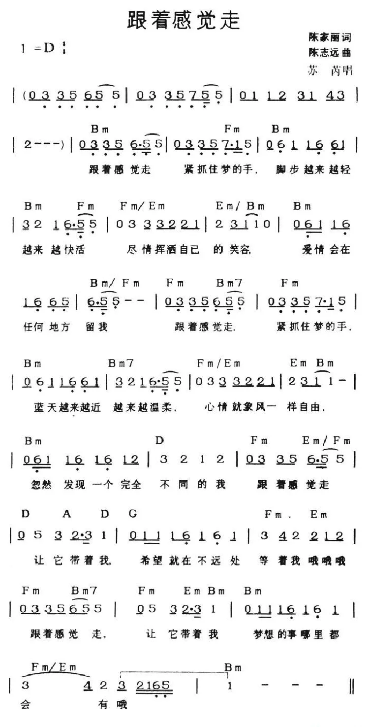 跟着感觉走（带和弦）
