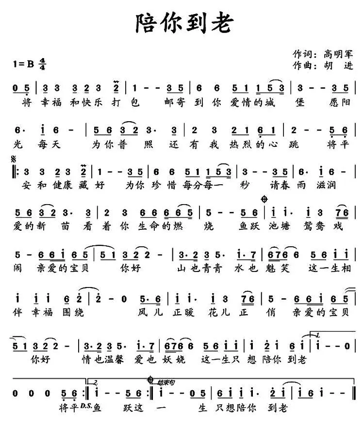 陪你到老（高明军词 胡进曲）