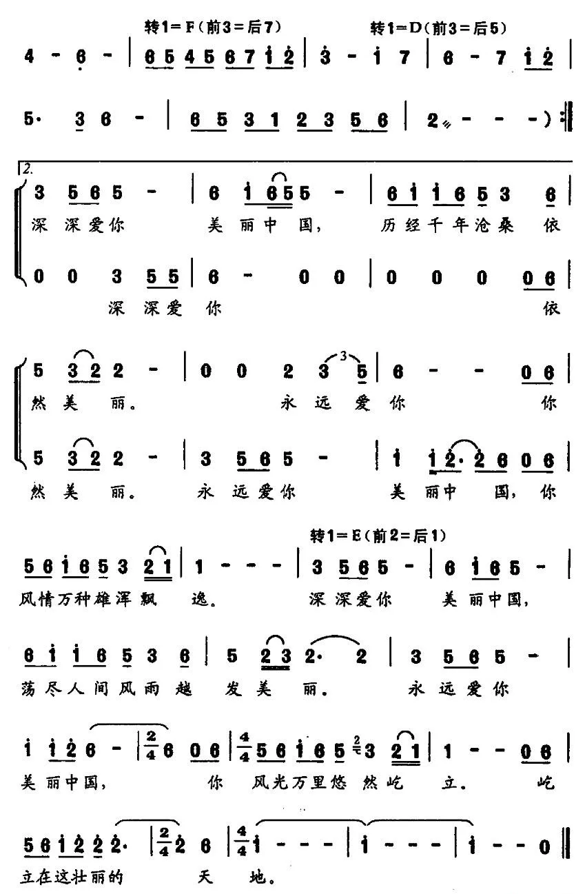 美丽中国（何沭阳 词曲）