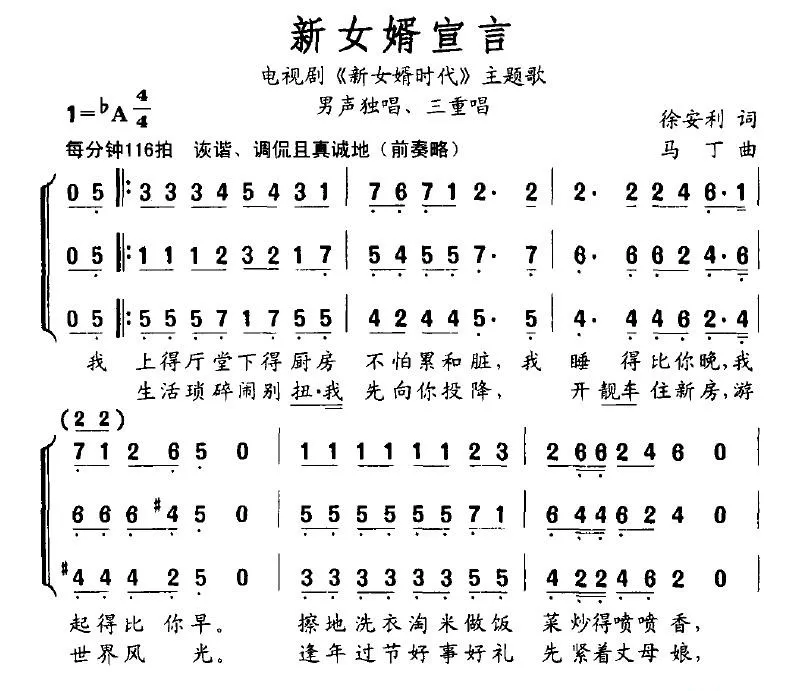 新女婿宣言（电视剧《新女婿时代》主题歌）