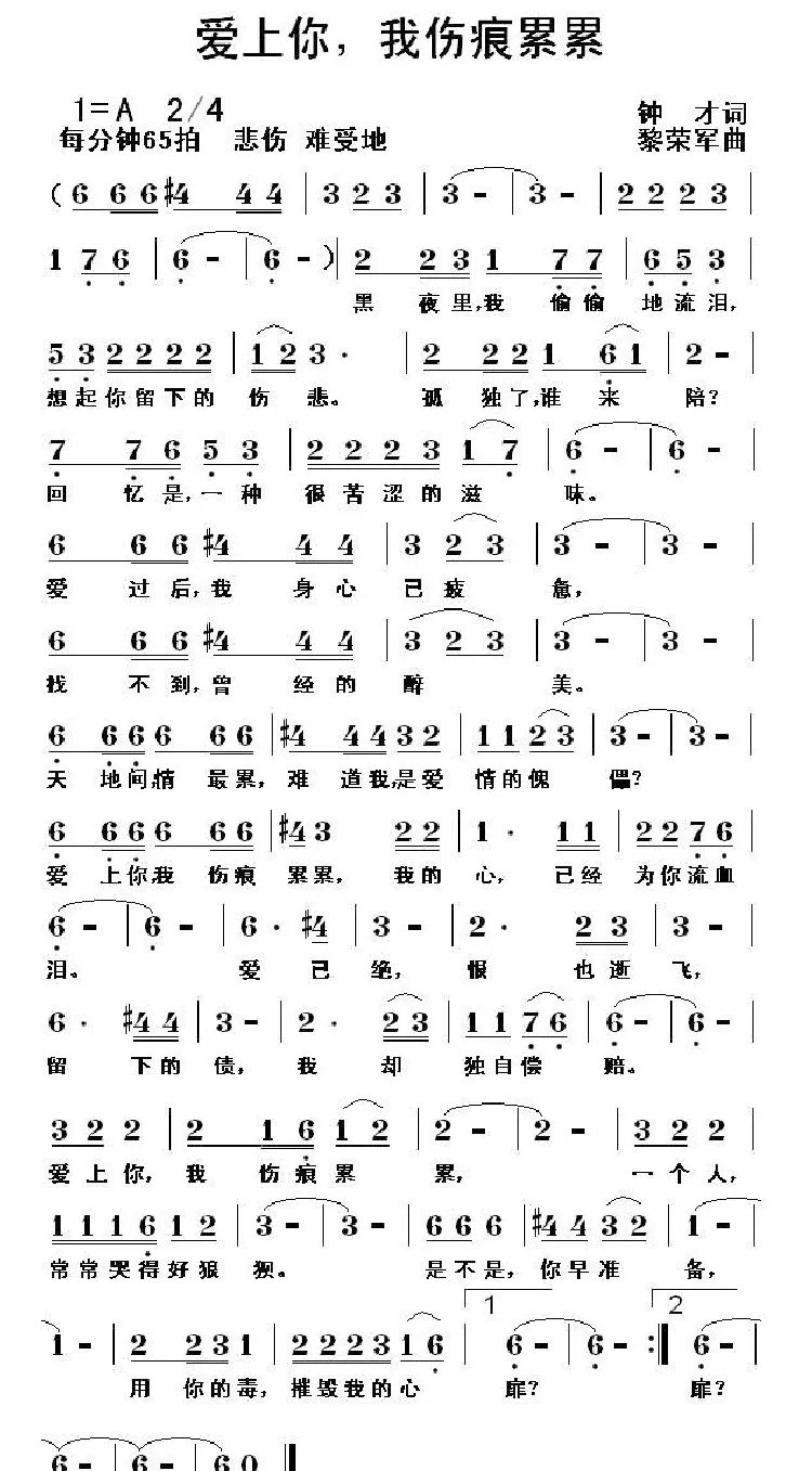 爱上你，我伤痕累累