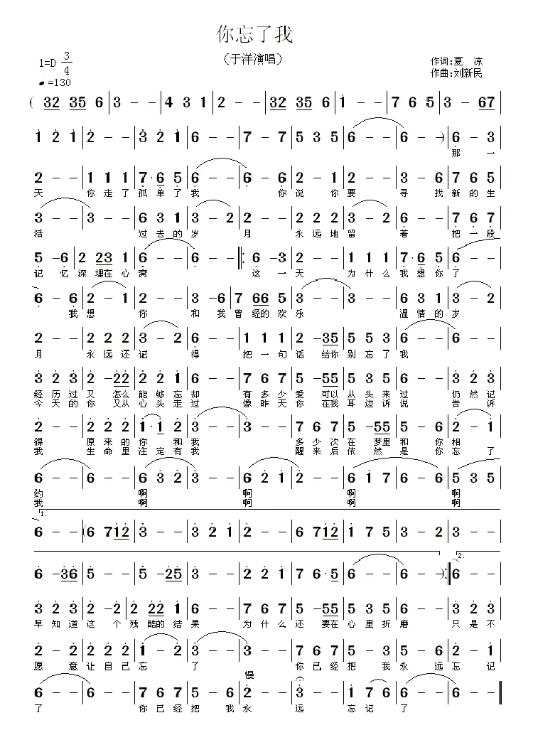 你忘了我