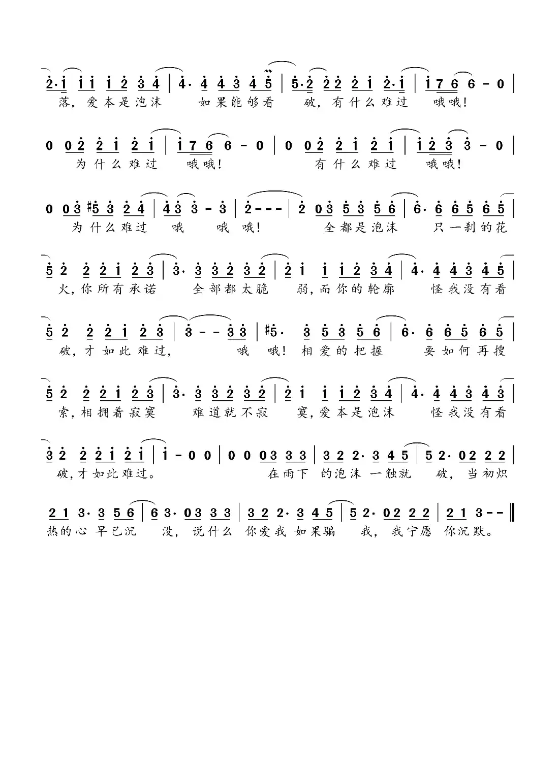 泡沫（邓紫棋词 邓紫棋曲）