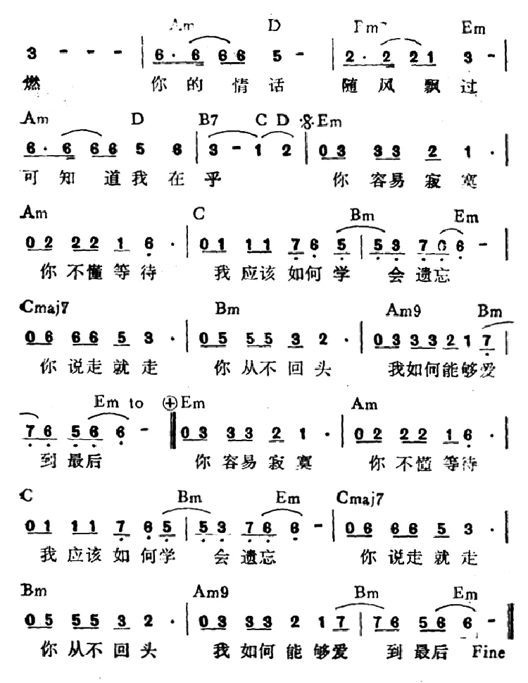爱到最后（陈大力词 陈大力、陈秀男曲）
