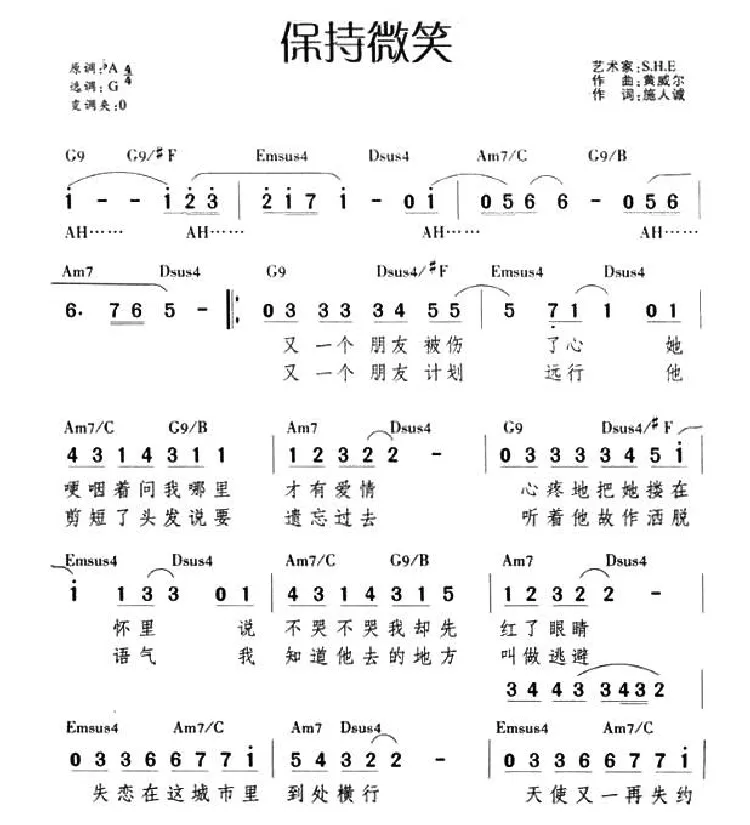 保持微笑（带和弦）