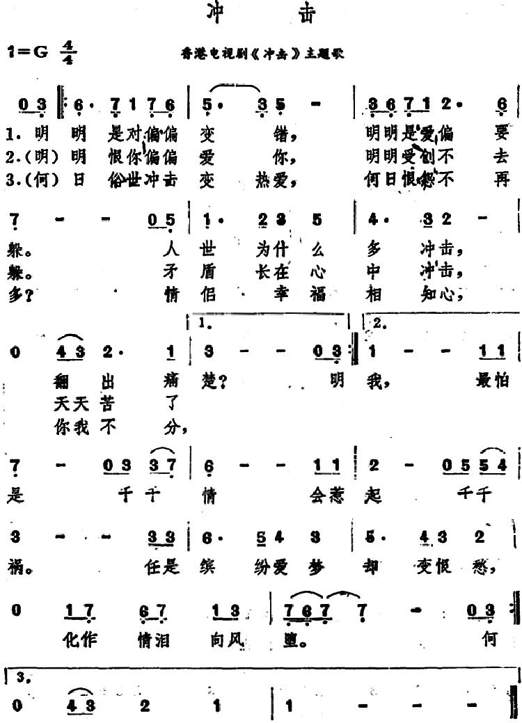 冲击（香港电视剧《冲击》主题歌）
