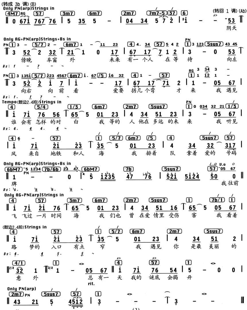 遇见（易家扬词 林一峰曲、编配乐谱）