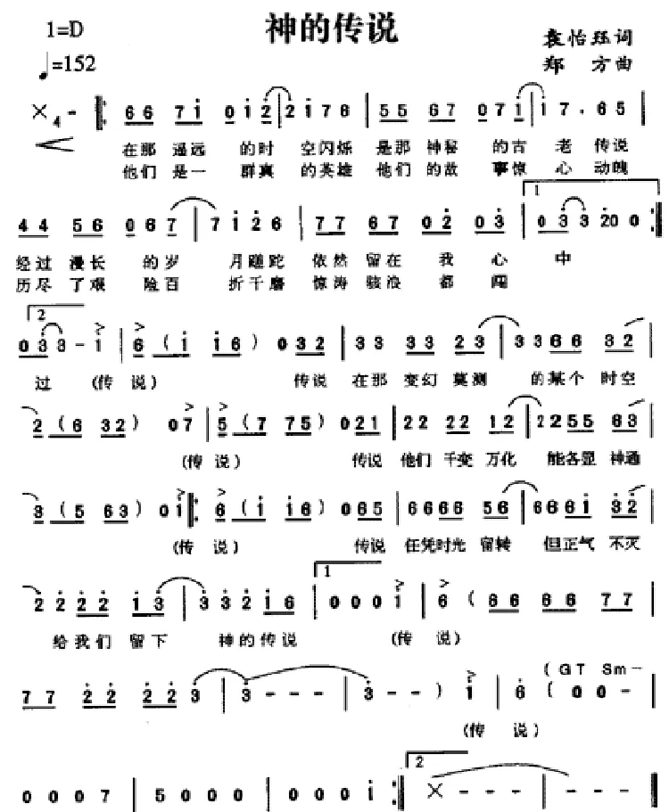 神的传说（动画片《封神榜传奇》主题歌）（袁怡珏词 郑方曲）