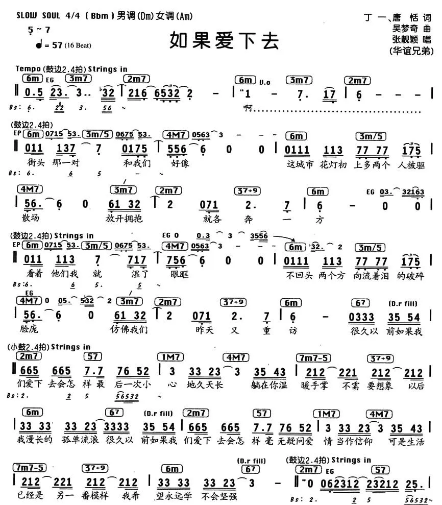 如果爱下去（编配乐谱）