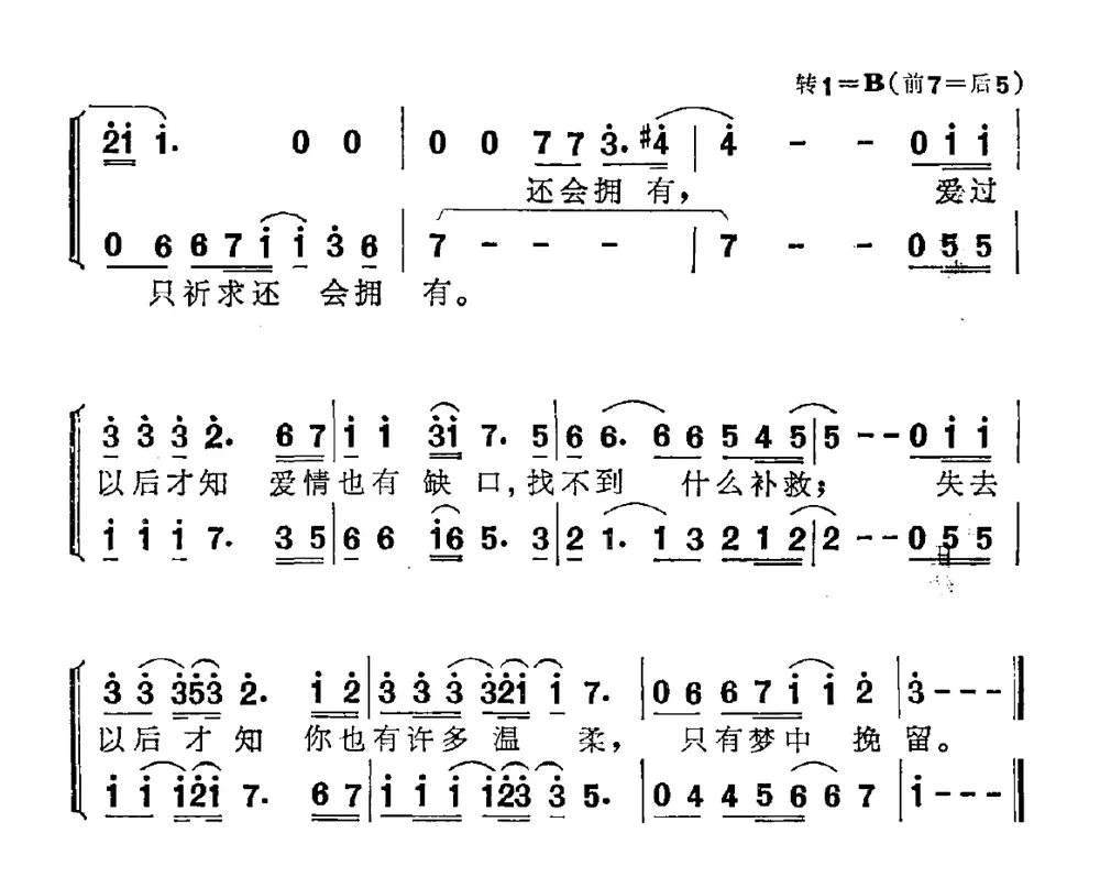 爱过以后（许军军词 毕晓世曲）
