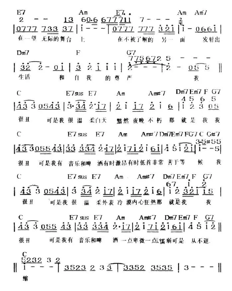 我很丑可是我很温柔（带和弦）