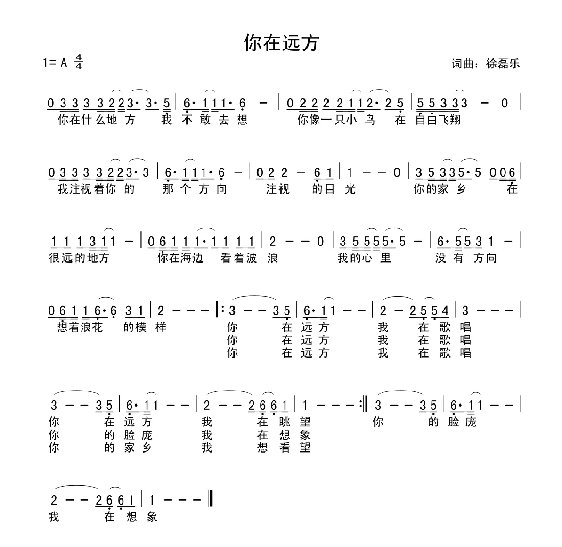 你在远方（徐磊乐词曲）