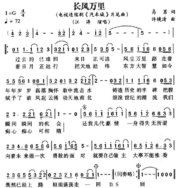 长风万里（电视剧《汽车城》片尾曲）