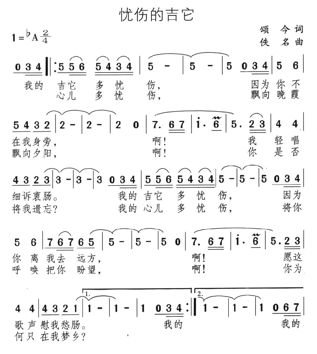 忧伤的吉它