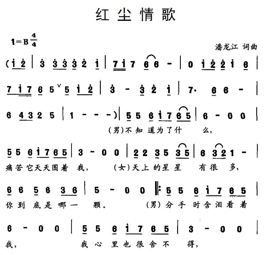 红尘情歌（潘龙江 词曲）