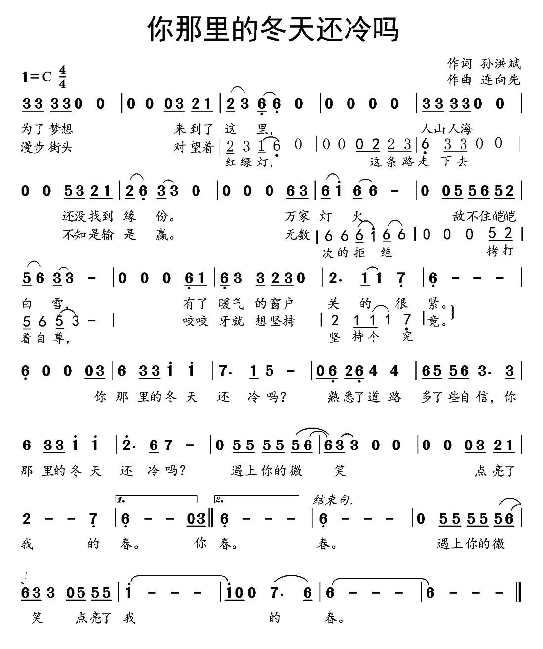 你那里的冬天还冷吗