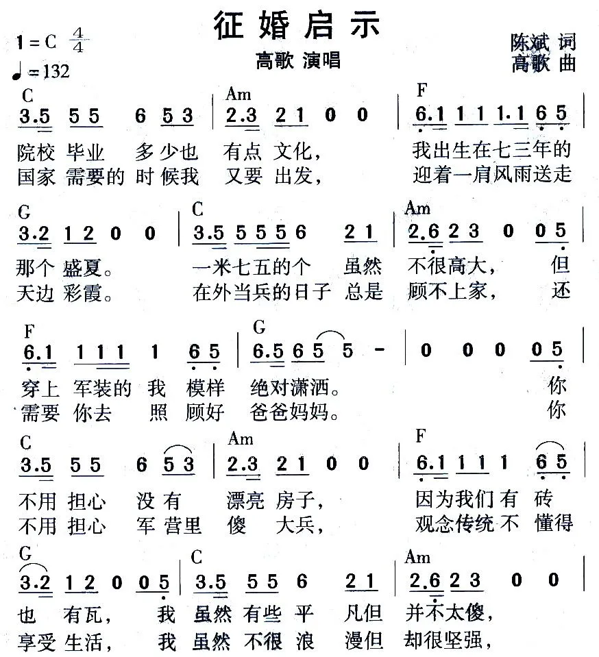 征婚启示