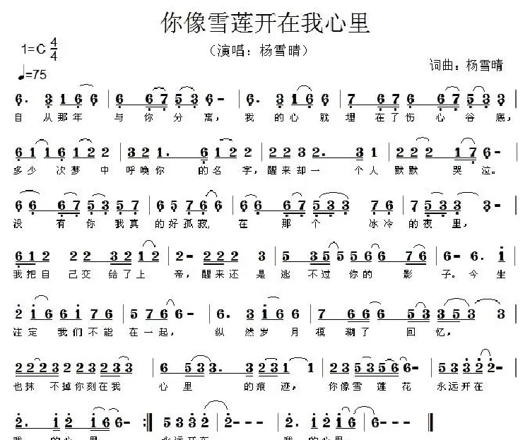 你像雪莲开在我心里