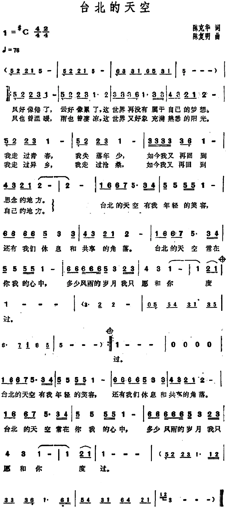 台北的天空（电视剧《花落春犹在》主题曲）