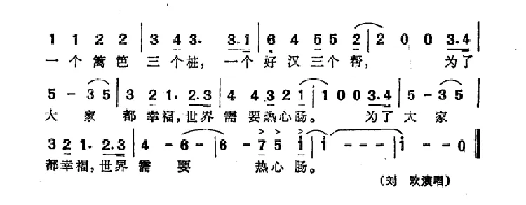 世界需要热心肠（乔羽词 谷建芬曲）