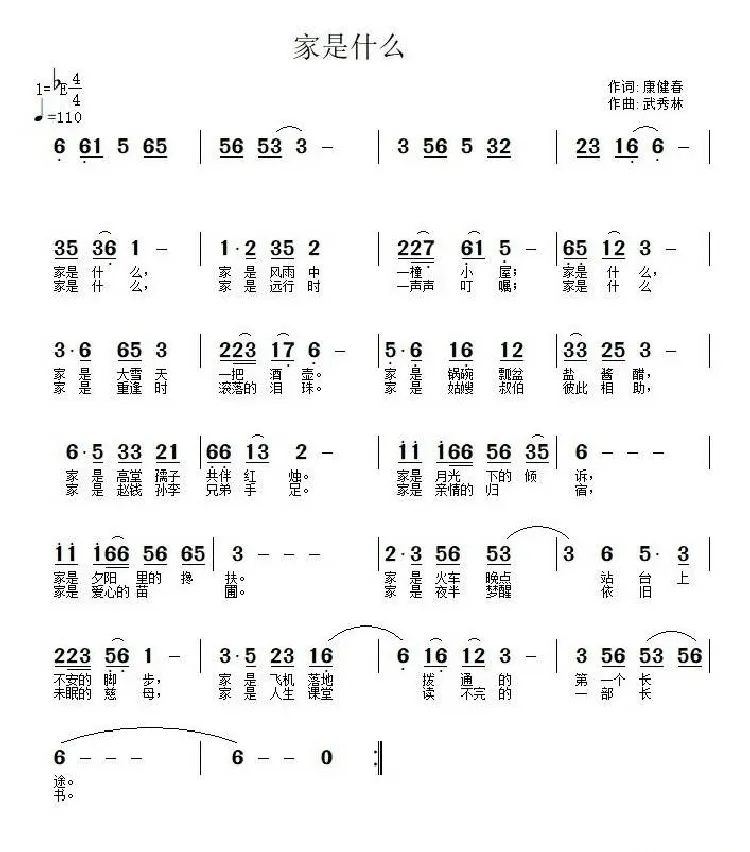 家是什么（康健春词 武秀林曲）