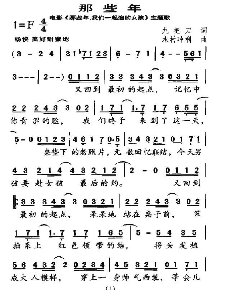 那些年（电影《那些年，我们一起追的女孩》主题曲）