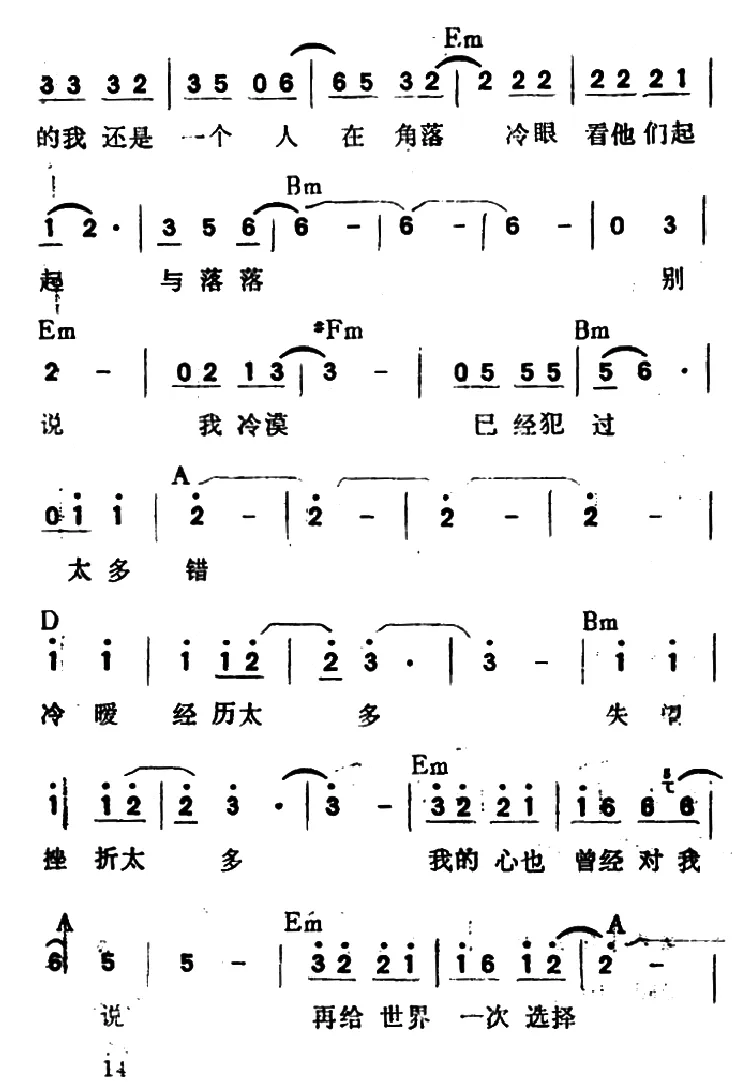 别说我冷漠（带和弦）