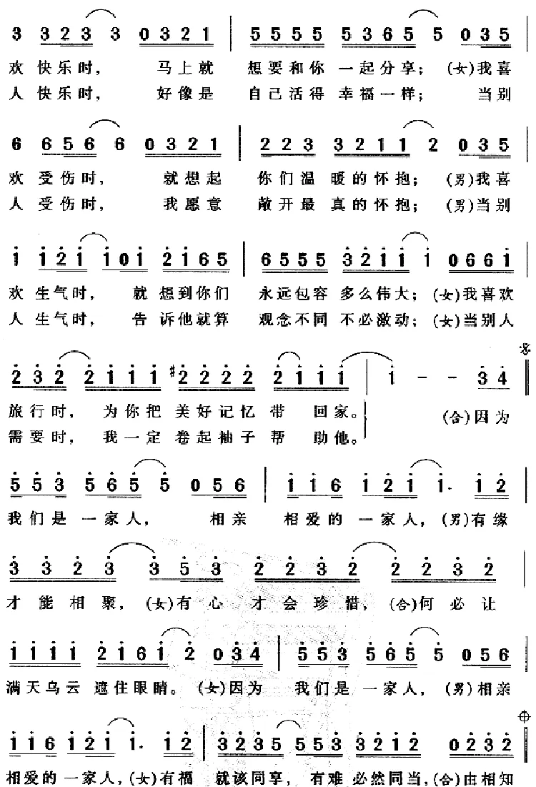 相亲相爱一家人（陈乐融词 陈耀川曲）