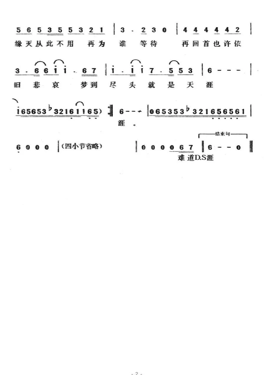 天涯（陈大力词 陈大力、陈秀男曲）