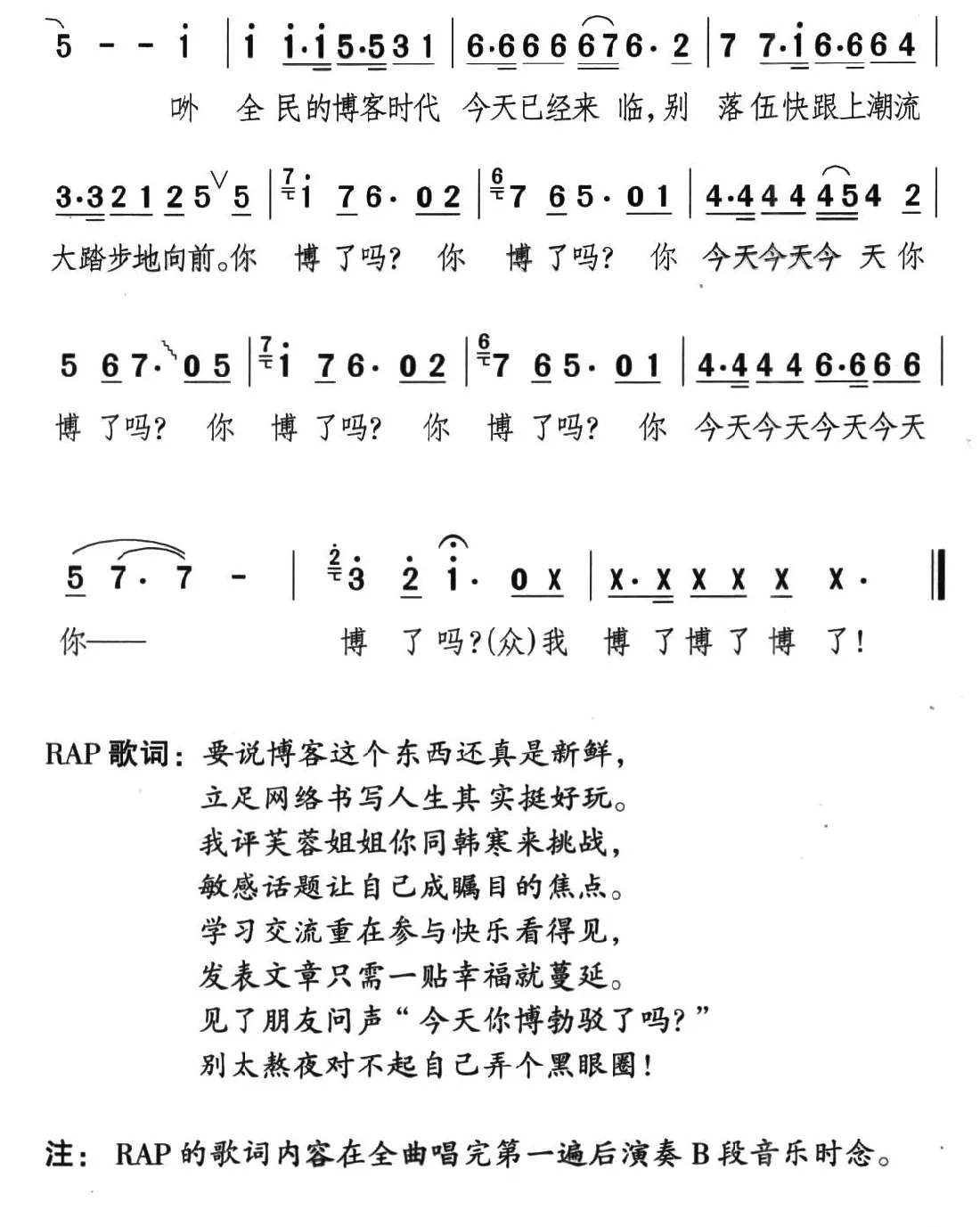 今天你博了吗——博客之歌