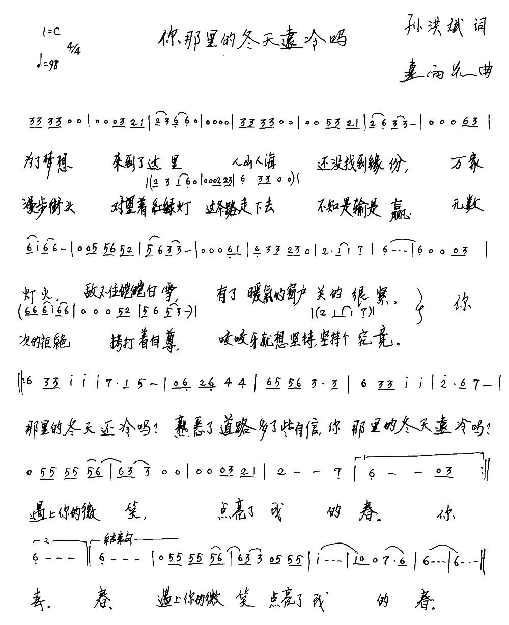 你那里的冬天还冷吗