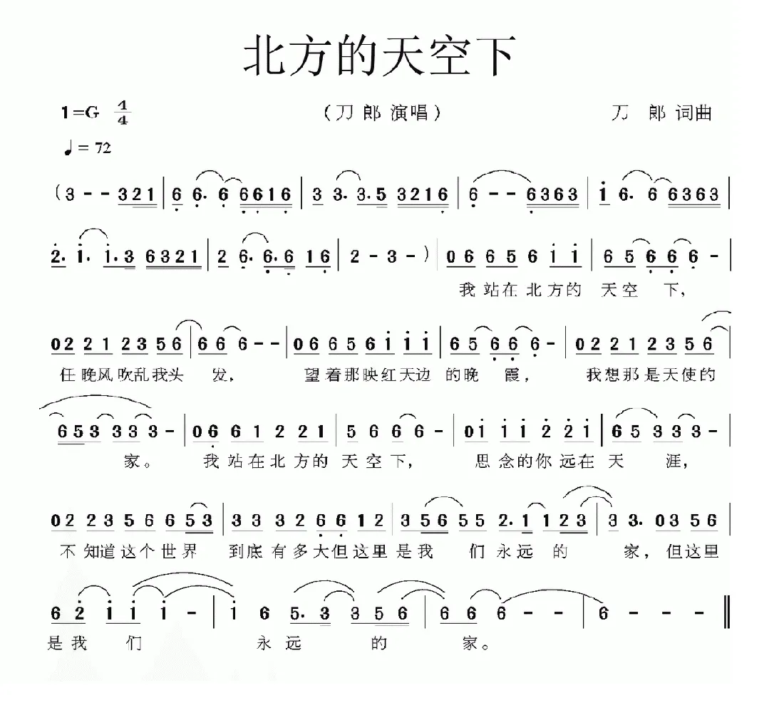 北方的天空下（3个版本）