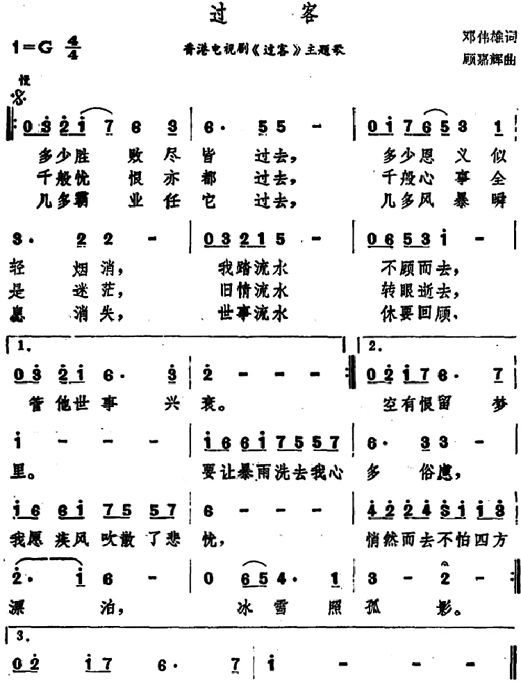 过客（香港电视剧《过客》主题歌）