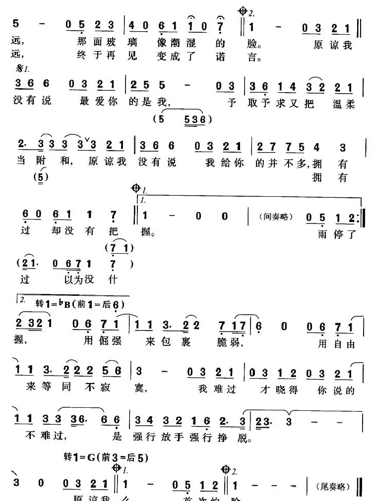 原谅我没有说