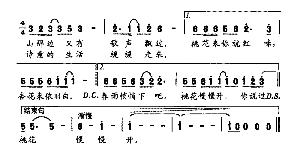 桃花慢慢开