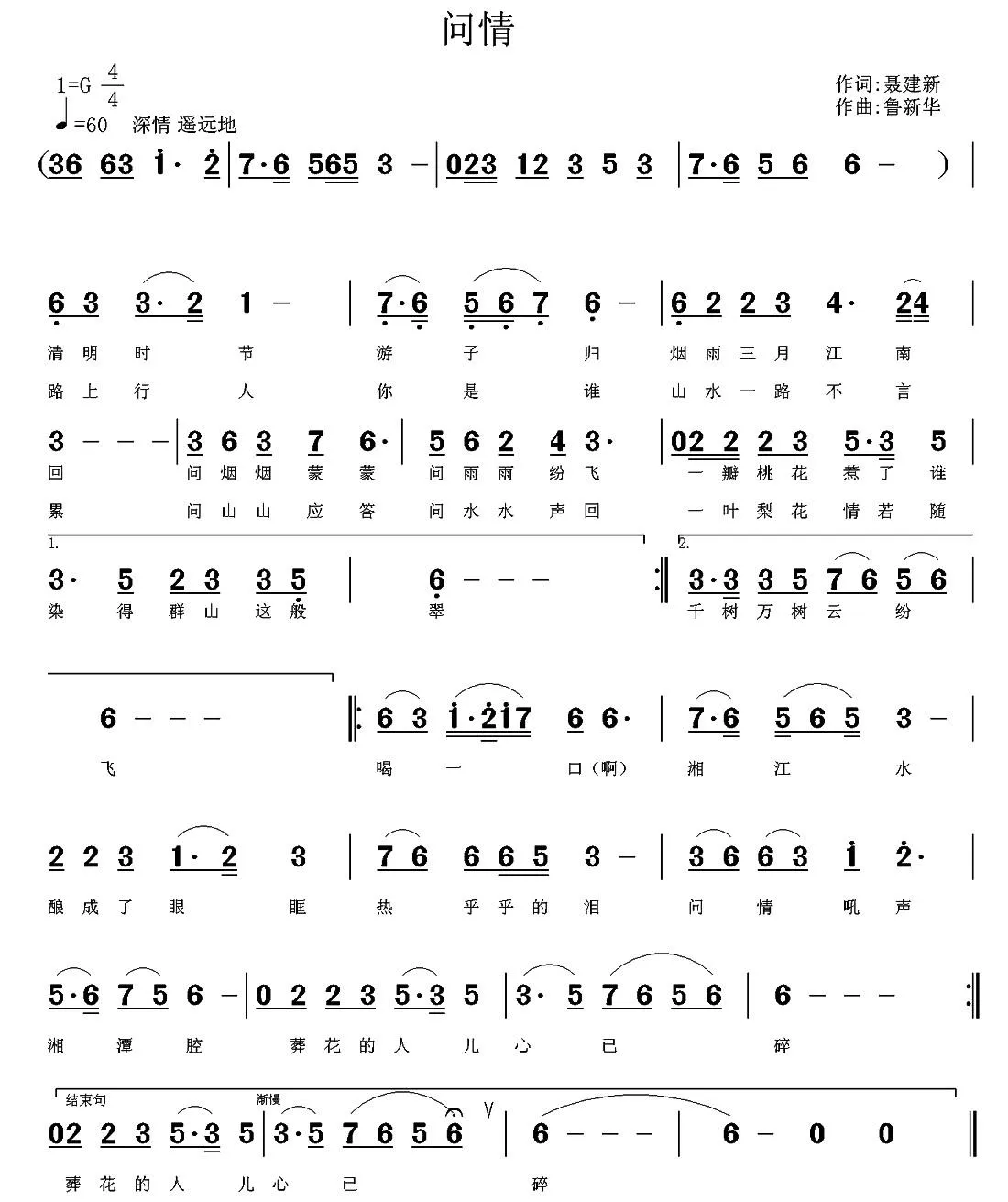 问情（聂建新词 鲁新华曲）