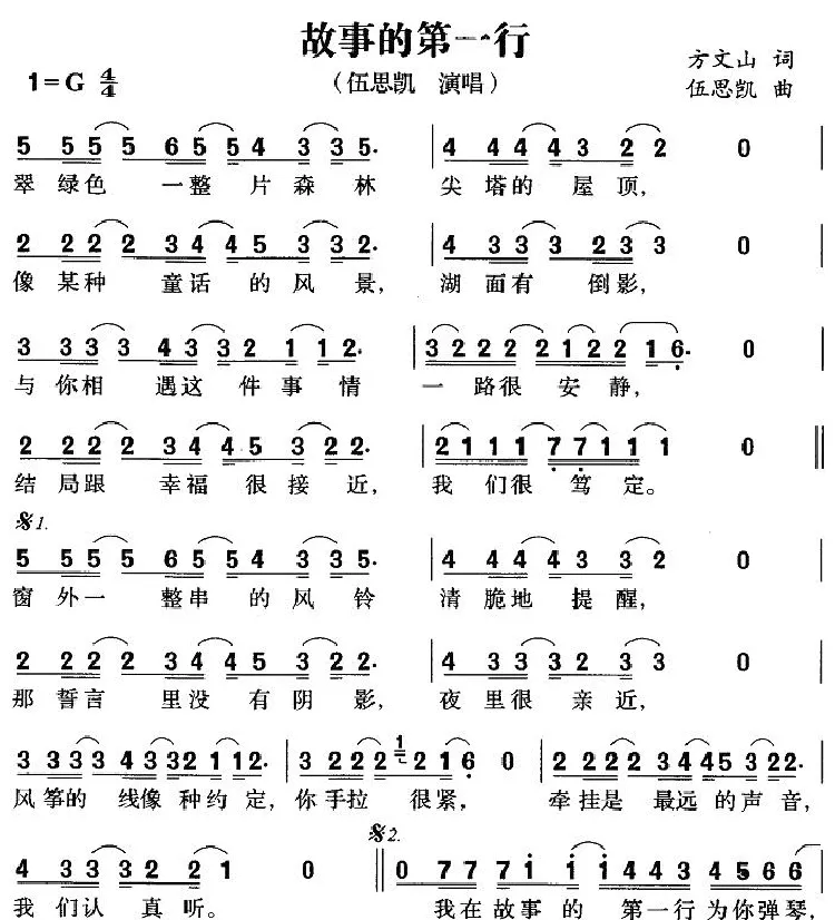 故事的第一行