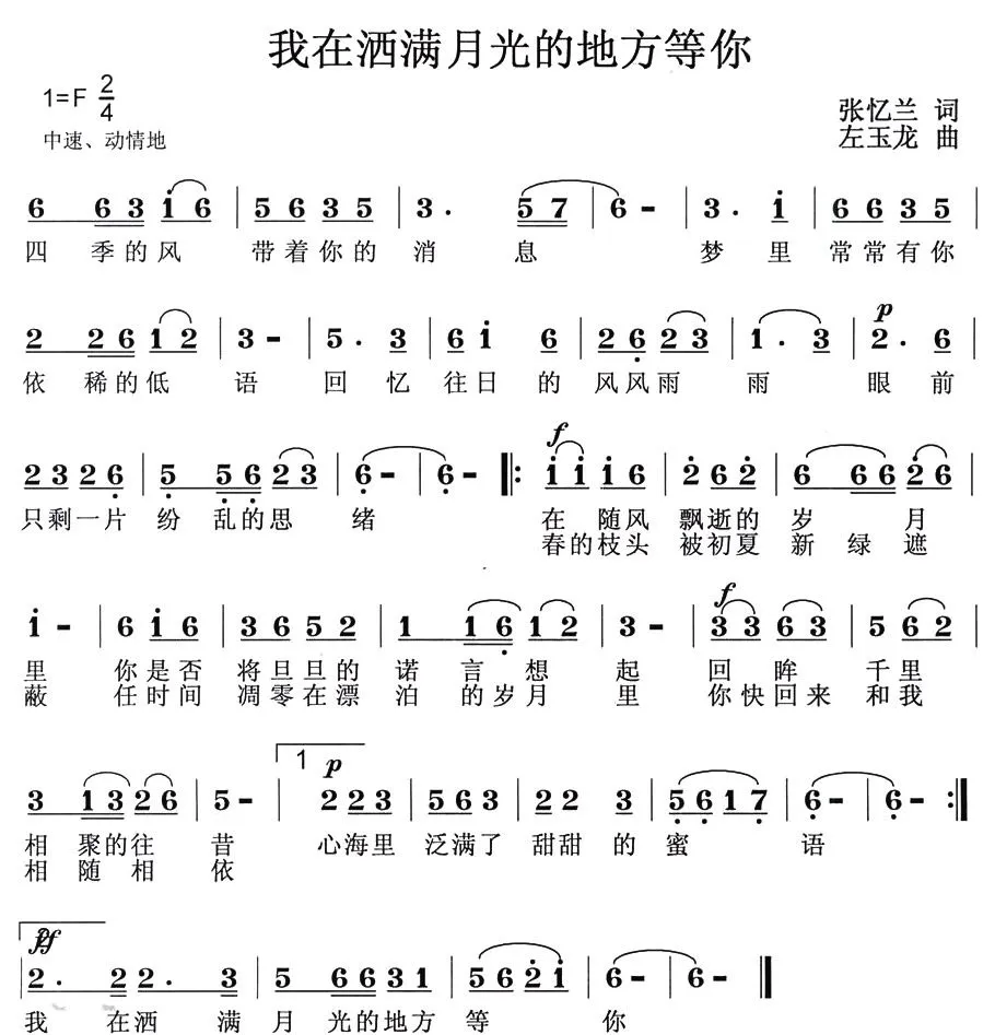 我在洒满月光的地方等你