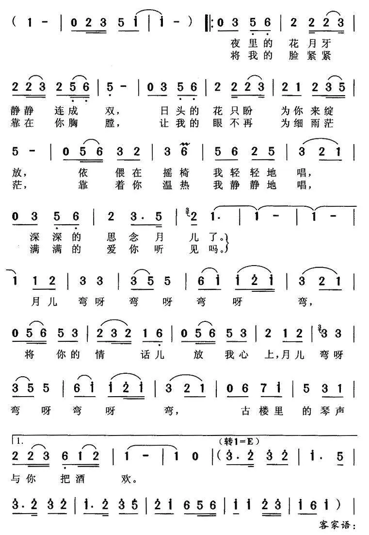 月儿弯（镜子词 张起政曲）